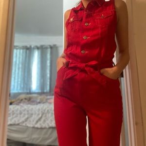 Candy Apple Red Levi’s Button Up Coveralls